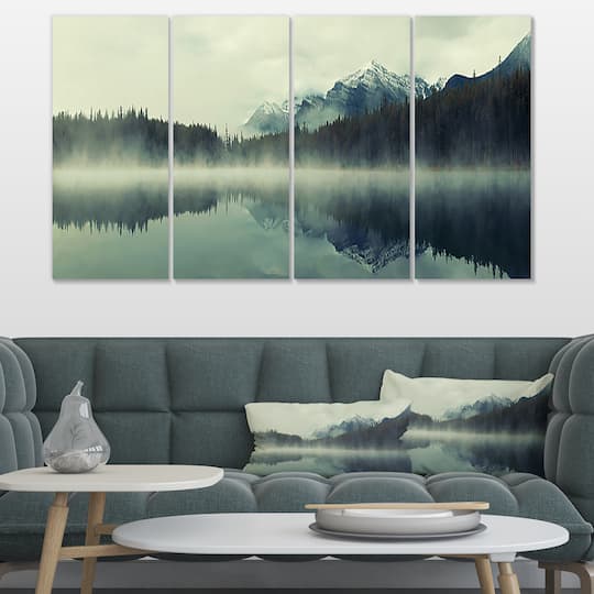 Designart - Lake Herbert in Foggy Morning